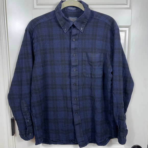Pendleton Other - Pendleton Sir Pendleton Clergy Tartan Plaid‎ Button Down Shirt Men L Blue Wool